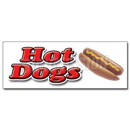 SIGNMISSION HOT DOG 1 DECAL sticker hot dogs cart franks wieners franks chili red hots, D-12 Hot Dogs1 D-12 Hot Dogs1